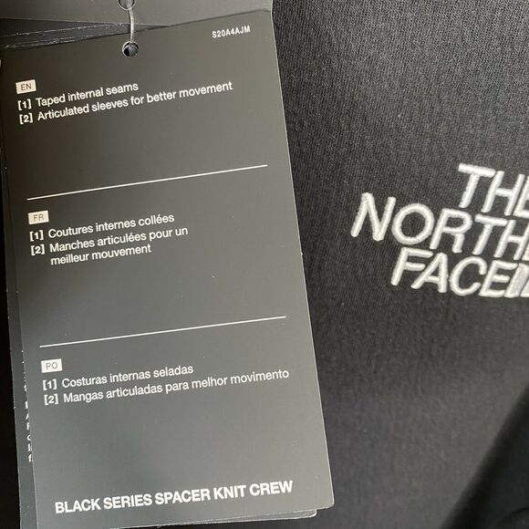 The North Face black series Spacer Knit black Crew sweatshirt small NWT - Picture 7 of 9